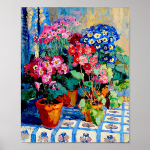 Flowers in Pots by Konstantin Gorbatov Poster
