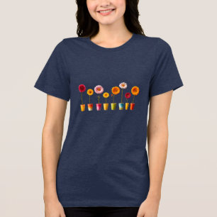 Flowers in pots Tri-Blend shirt