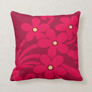 Flowers in Raspberry Colour American MoJo Pillows