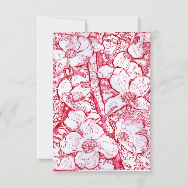 Flowers in Red Greeting Card  (Front)