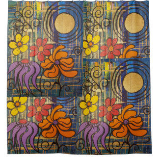 Flowers in Space Shower Curtain