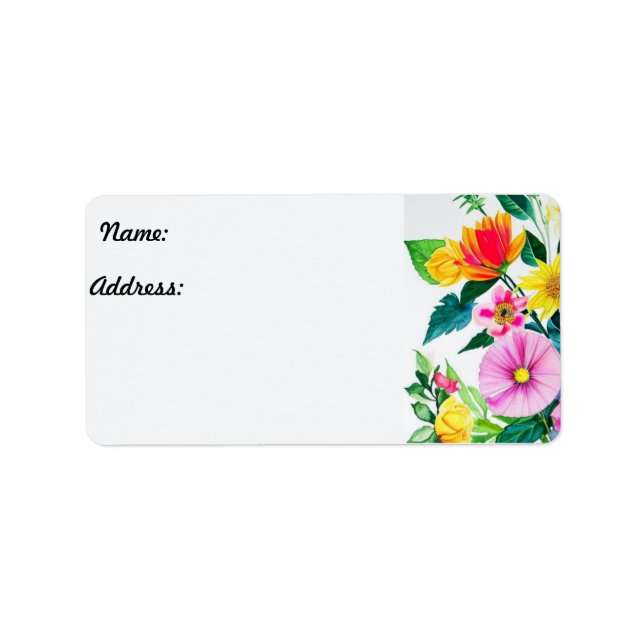 Flowers in spring cute  label (Front)