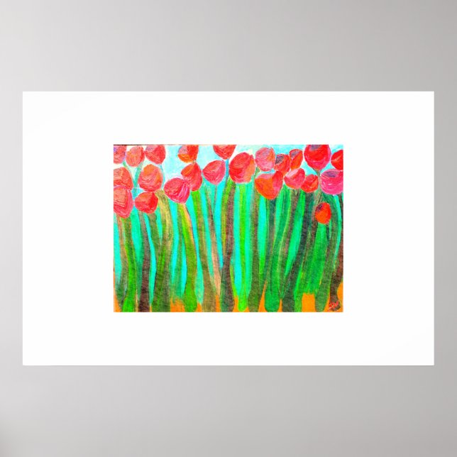 Flowers in tall grass poster (Front)