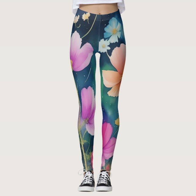Flowers in the Cosmos Leggings (Front)