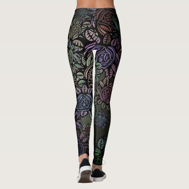 Flowers in the Night Leggings (Back)