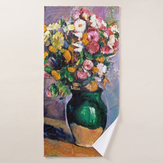 Flowers in Vase, Cezanne Bath Towel (Bath Towel)