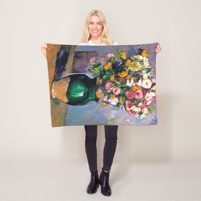 Flowers in Vase, Cezanne Fleece Blanket (In Situ)