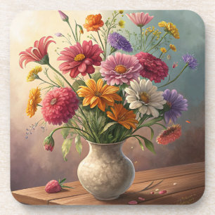 Flowers in vase coaster