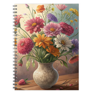 Flowers in vase notebook
