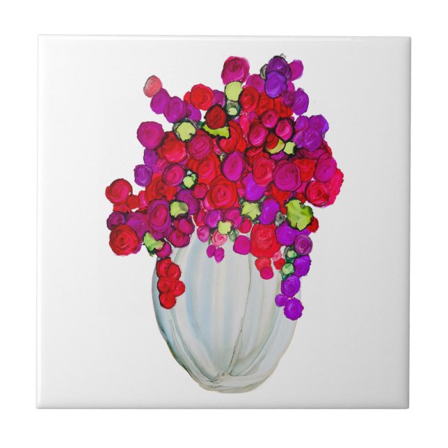 Flowers in Vase Tile (Front)