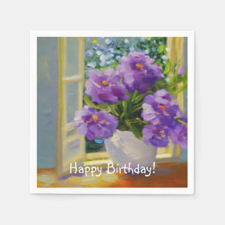 Flowers In Window Napkin