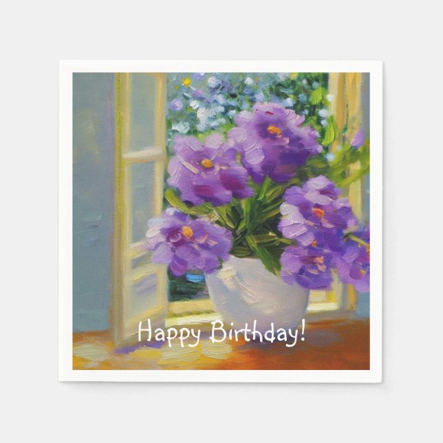 Flowers In Window Napkin (Front)