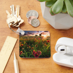 Flowers   Indian Blanket Wildflower Texas Key Ring