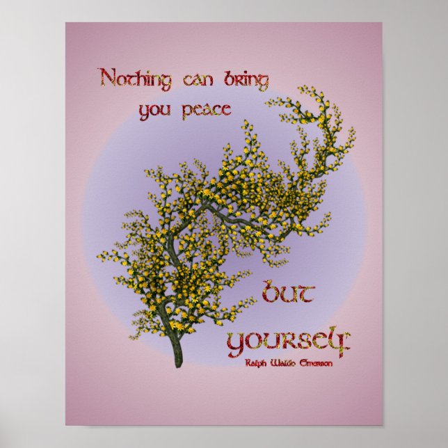 Flowers Inner Peace Inspirational Quote Poster (Front)