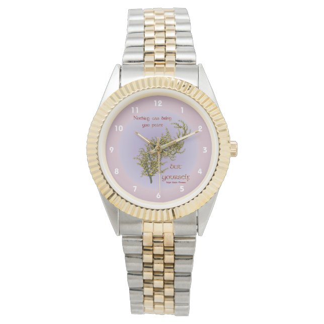 Flowers Inner Peace Inspirational Quote  Watch (Front)