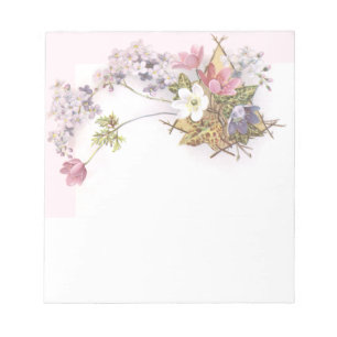 Flowers & Ivy Victorian Trade Card Notepad