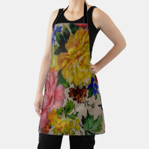 Flowers japandi colors texture apron