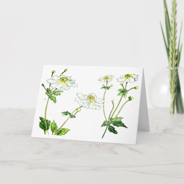 Flowers - Japanese Anenomes Card (Front)