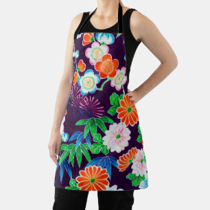 Flowers, Japanese Design Apron
