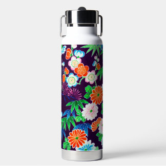 Flowers, Japanese Design Water Bottle
