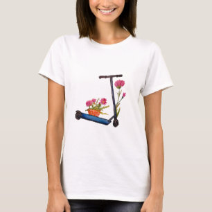 Flowers & Kick Scooter Eco Friendly Summer T-Shirt