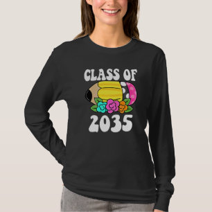 Flowers Kids Back To School Class of 2035 PreK Pen T-Shirt