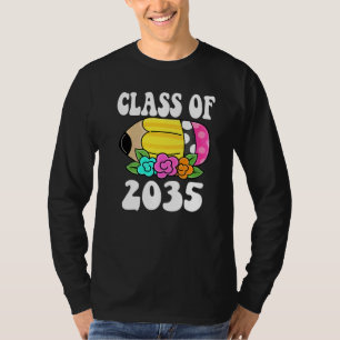 Flowers Kids Back To School Class of 2035 PreK Pen T-Shirt