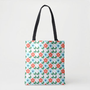 Flowers & Leaf All Over Tote Bag