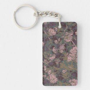 Flowers, leafs, and camouflage key ring
