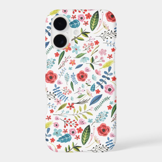 Flowers & Leafs Colourful Watercolors Pattern (Back)