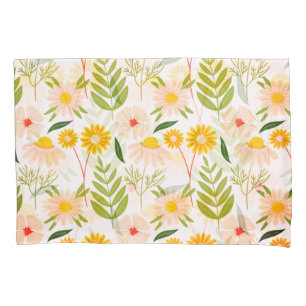 Flowers & Leaves Garden Pattern Pillowcase
