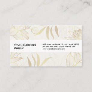 Flowers Leaves Illustration Business Card