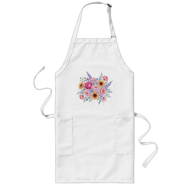 Flowers Long Apron (Front)