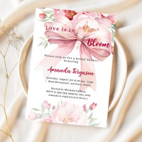 Flowers Love is in bloom pink bow Bridal Shower