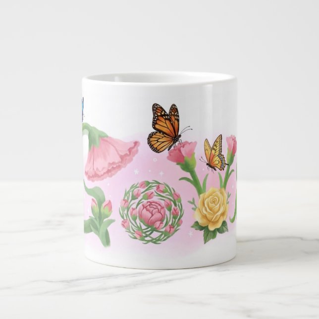 Flowers Love  Large Coffee Mug (Front)