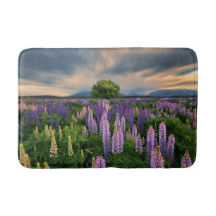 Flowers   Lupine Field in New Zealand Bath Mat