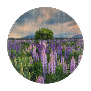 Flowers Lupine Field in New Zealand Cutting Board