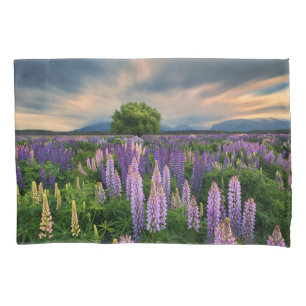 Flowers Lupine Field in New Zealand Pillowcase