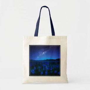 Flowers Lupines Blooming at Night Lake Tekapo Tote Bag