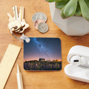 Flowers   Lupines Blooming Lake Tekapo New Zealand Key Ring