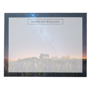 Flowers Lupines Blooming Lake Tekapo New Zealand Notepad