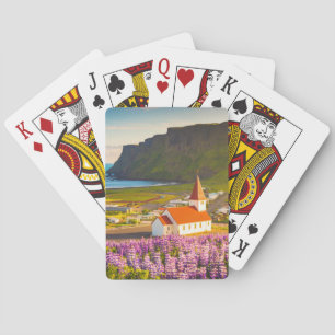 Flowers Lupines in Bloom Southern Iceland Playing Cards
