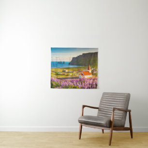 Flowers Lupines in Bloom Southern Iceland Tapestry