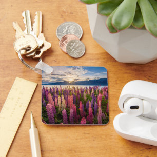 Flowers   Lupines New Zealand Key Ring