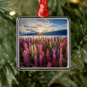 Flowers Lupines New Zealand Metal Tree Decoration