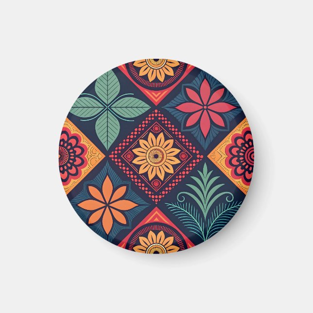Flowers Magic Pattern Magnet (Front)