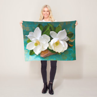 Flowers | Magnolia Flower Fleece Blanket