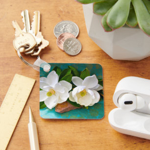 Flowers Magnolia Flower Key Ring