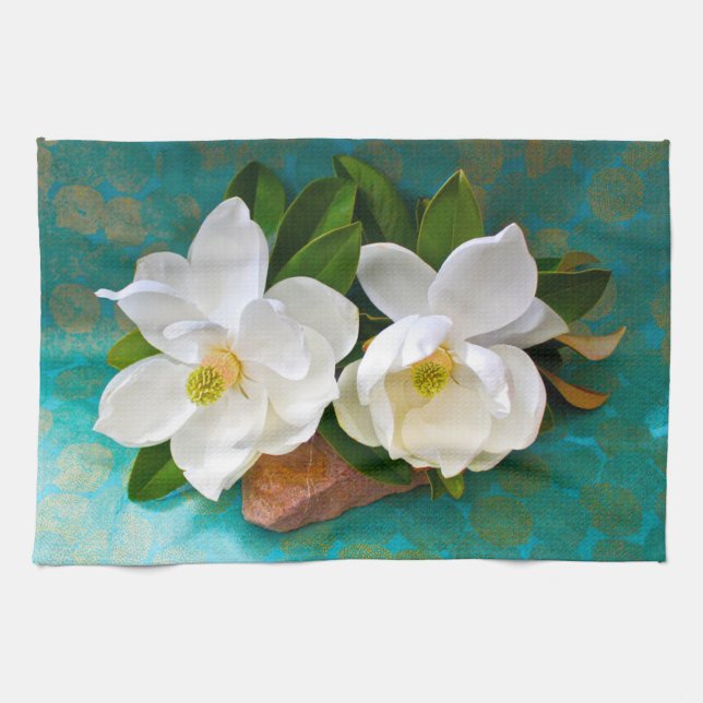 Flowers | Magnolia Flower Tea Towel (Horizontal)