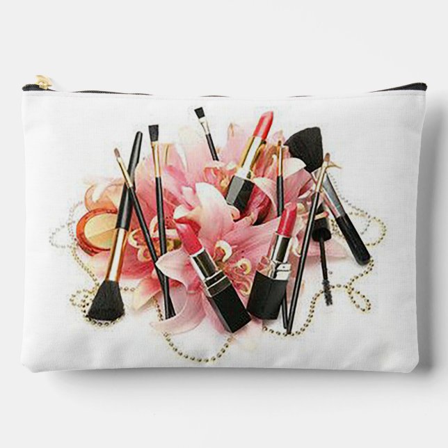 Flowers & Makeup Accessory Pouch (Front)